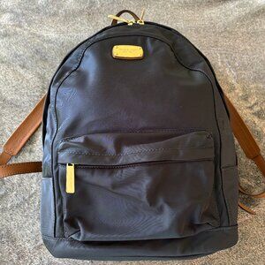 Michael Kors Backback Navy Nylon Saddle Saffiano Leather Strap Jet Set Travel